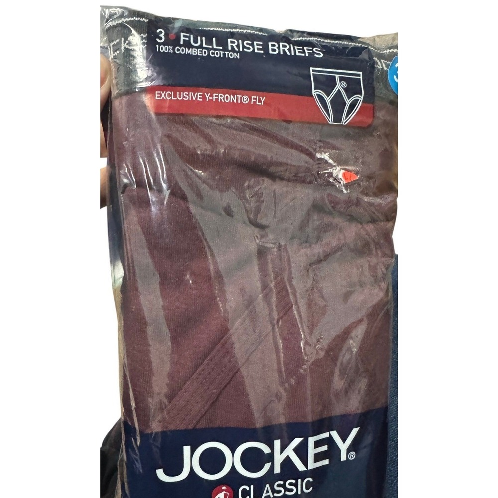 Jockey Classic 3 Pack Full Rise‎ Brief Cotton Y-Front Size 36